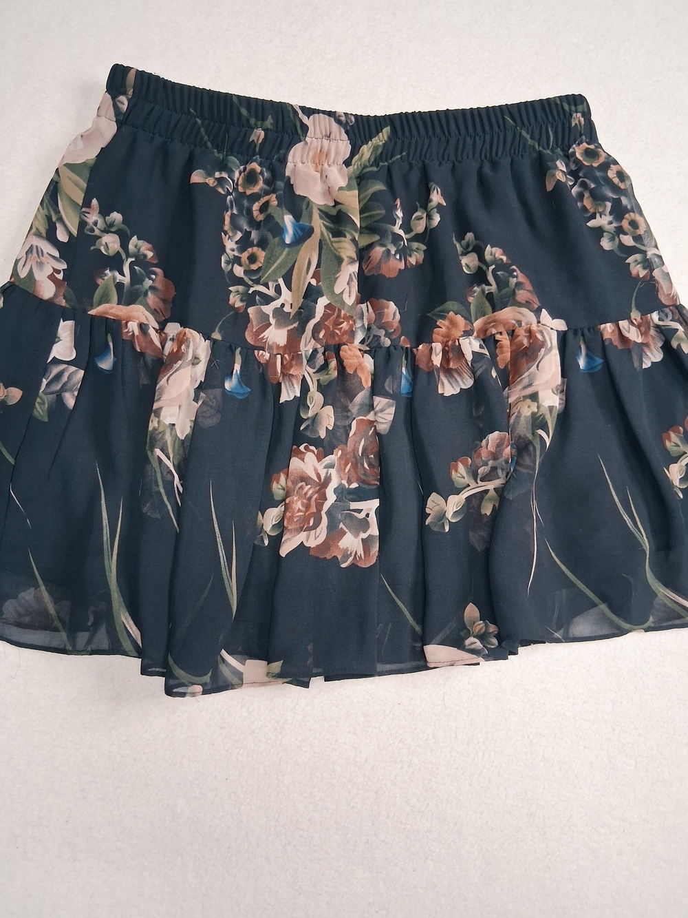 Garage Black Floral Skater Skirt with Pink and Green Details - Picture 5 of 6